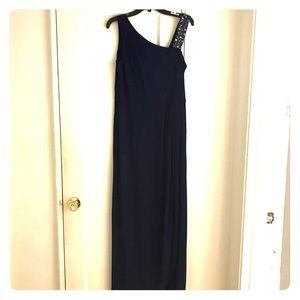 Navy full length formal dress